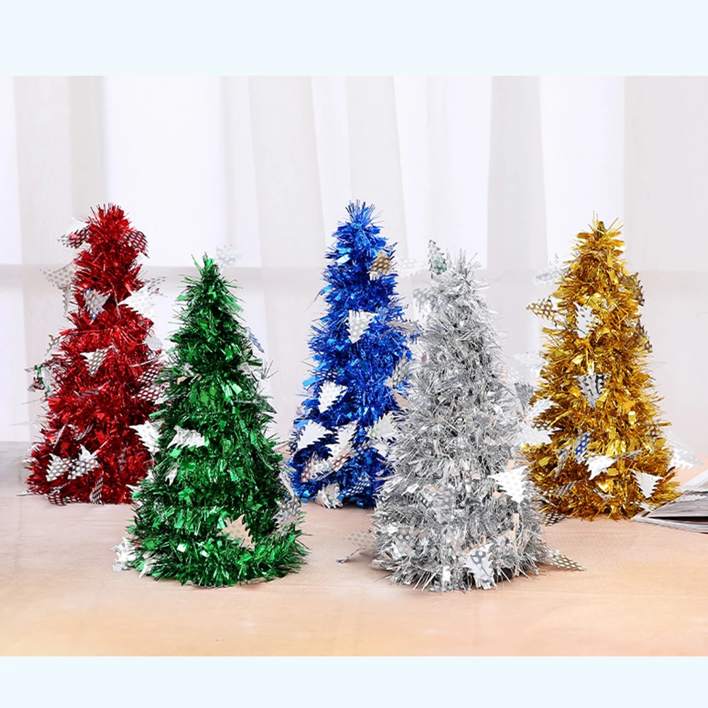 

Mini Christmas Tree Tinsel Xmas Decor Table Top Decoration Artificial Decorations