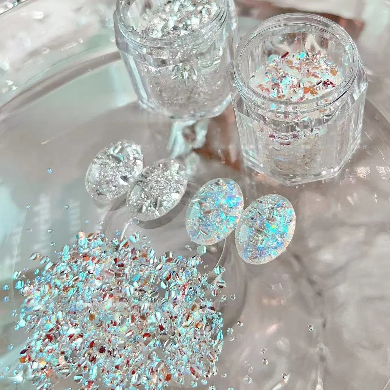 وامض مصباح يدوي بريق مسحوق الماس مسمار الملحقات اشراق مسمار بريق زينة الأظافر #2