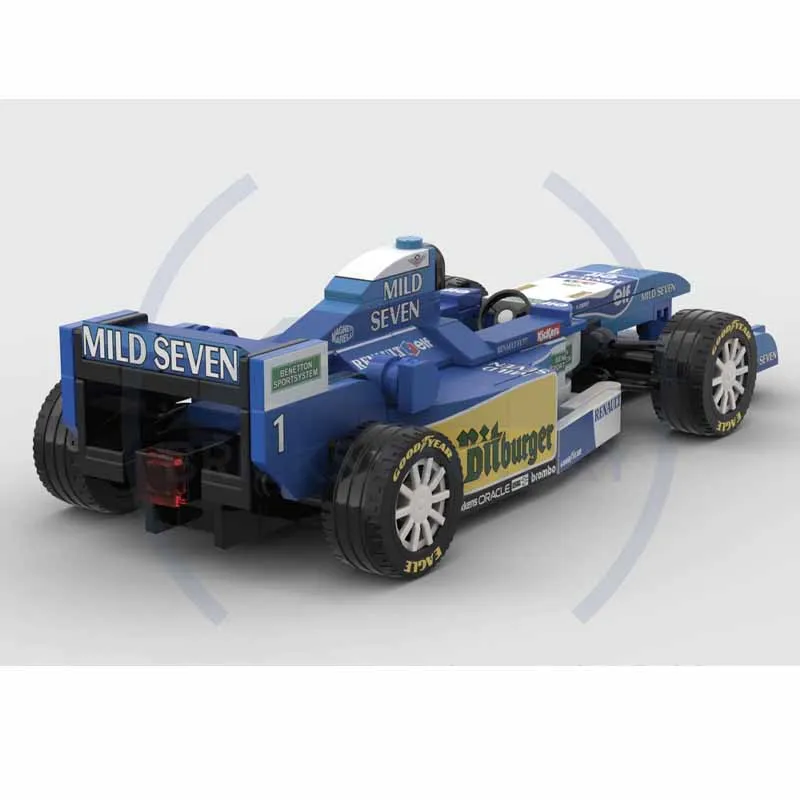 MOC-197788 Building Block F1 Rally Car B195 Mini Racing Stitching Model 219PCS Children\'s Birthday Gift Christmas Toy Gift