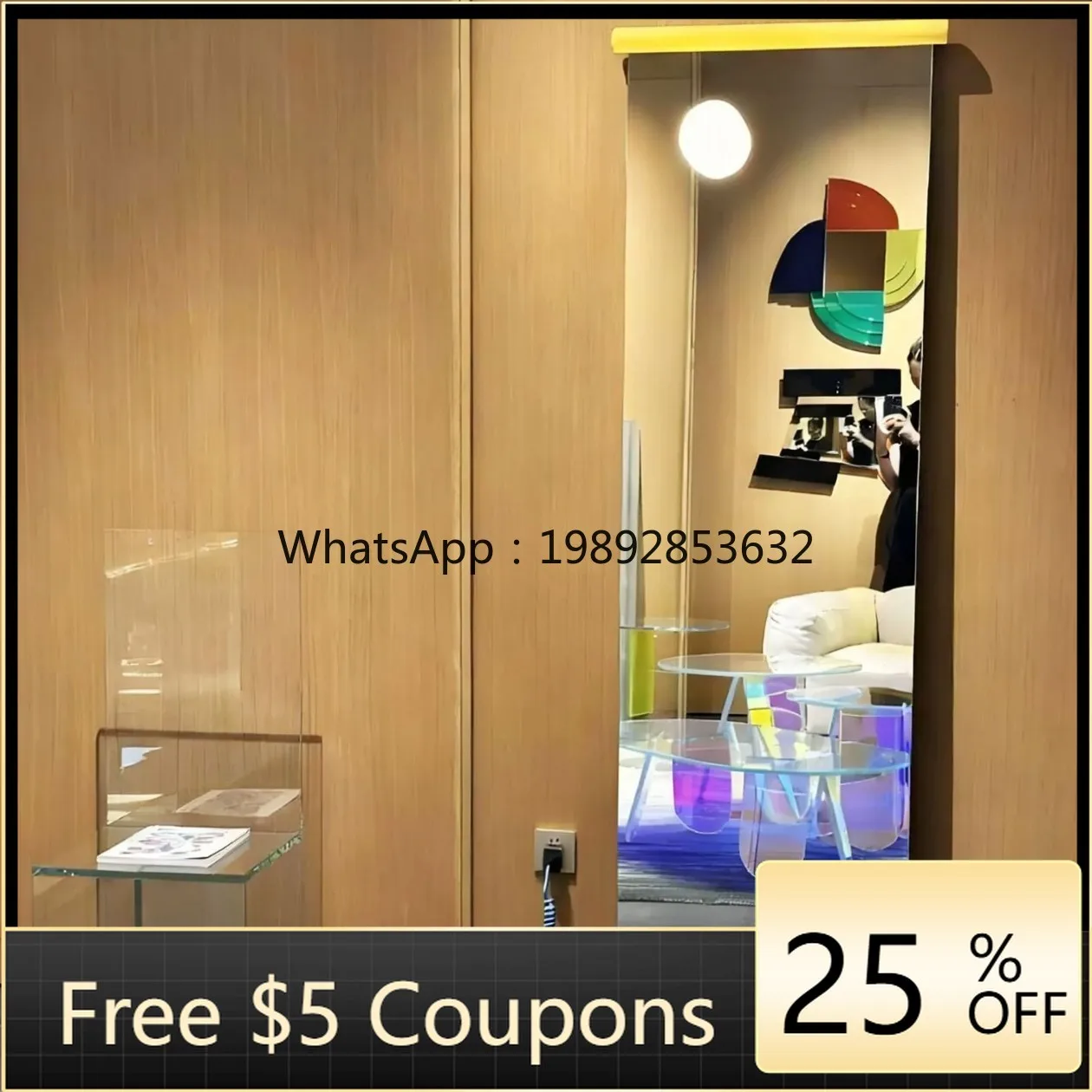 

LYY Minimalist Glass Dressing Mirror for Living Room and Bedroom, Wall-Mounted Floor Mirror with Movable Full-Length