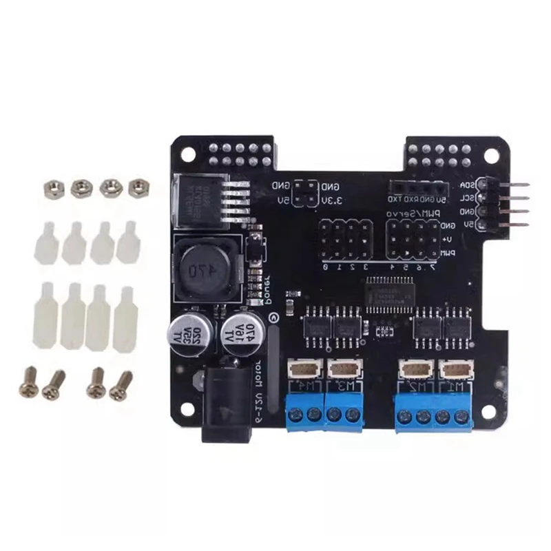 

For Raspberry Pi 4B 3 Robot Expansion Board Metal Expansion Board Stepper Motor Hat 4-Way Motor Wifi Remote Control