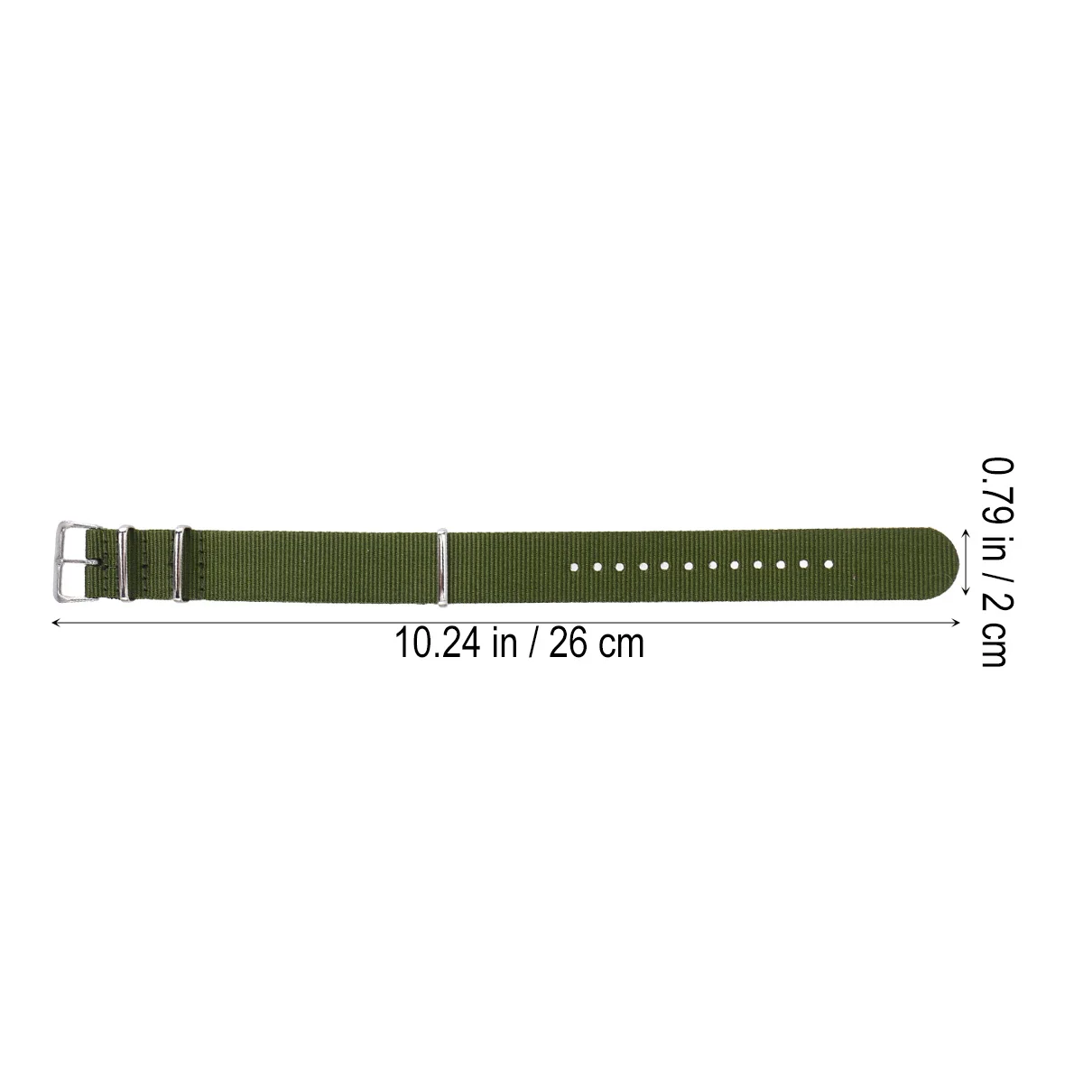 Nylon Watch Band 20Mm Replacement Woven Strap Heavy Duty Breathable Non Irritating Soft Fabric Army Green