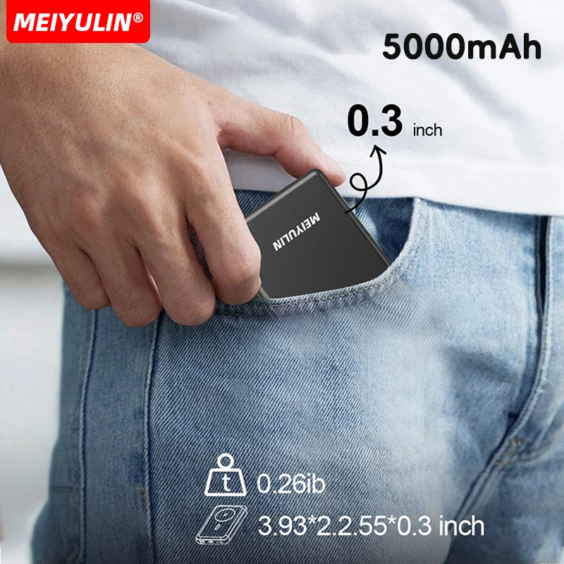 Para apple watch 10000mah banco de potência sem fio magnético 5000mah usb carregamento rápido bateria externa de estado sólido para iphone samsung