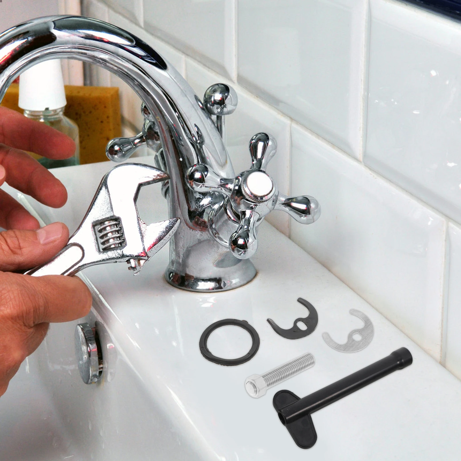 

Horseshoe Mounting Accessories for Single Hole Faucet Repair Stainless Steel Kitchen Sink Fastener Leak Prevention Durable Easy