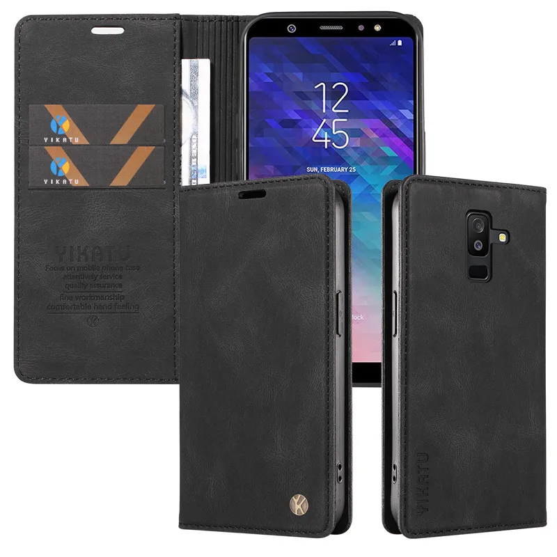 Luxury Wallet Leather Protect Case For Samsung Galaxy A6 Plus A310 A510 A3 A5 2017 A9 A8 A7 2018 A9s A750 Magnetic Flip Cover