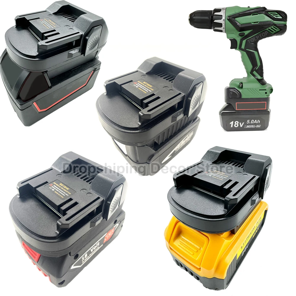 Li-ion Batttery Power Tools Bateria Adaptador Conversor Makita Dewalt Milwaukee Bosch Converter para Hitachi Hikoki 18v