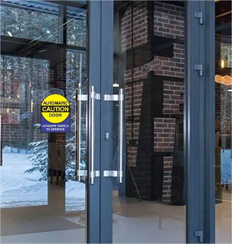 Caution Automatic Door Do Not Touch Stickers Waterproof Removable Stickers Waterproof Decor Reflective Vinyl Decal