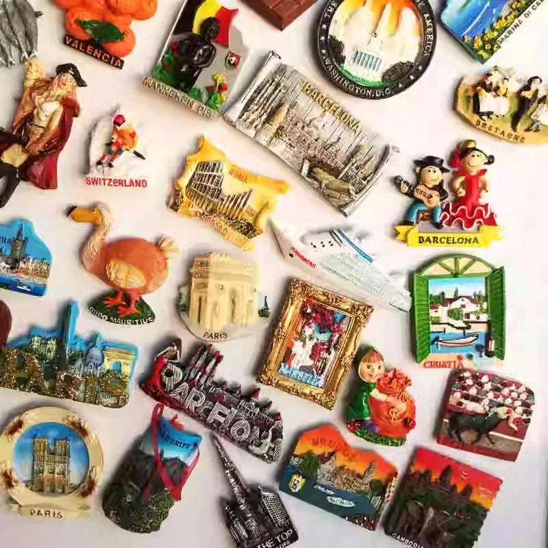 Scenic spots around the world cultural creative tourism memorial decorative crafts resin painted magnetic refrigerator magnets