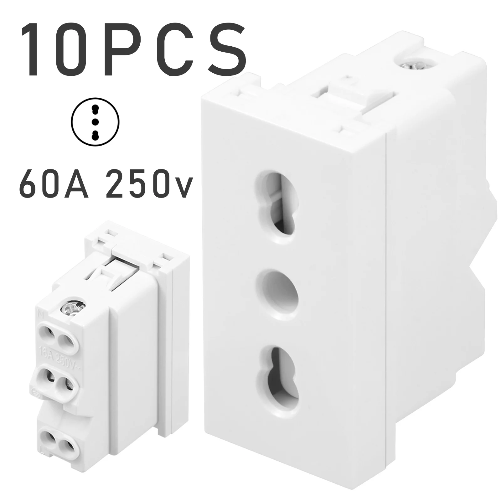 

10 шт., итальянская розетка 2P + T, 10/16 A, 250 В, отличная термостойкость, компактная розетка для современного освещения, домашнего офиса, окружающей среды