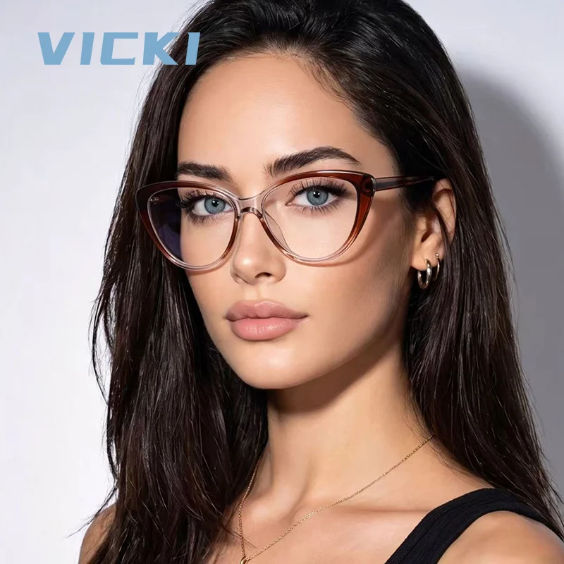 VICKI New Cat-Eye Progressive Multifocal Photochromic Anti Blue-ray Glasses Polarized Sunglasses Custom Prescription Available