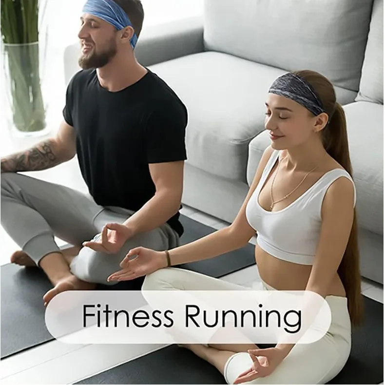 Unisex Rutschfestes Schweißabsorbierendes Breites Elastisches Stirnband Geeignet für Radfahren Yoga Laufen Fitness Tennis und Andere Sportarten – Detail 7