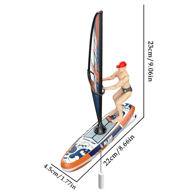Rc Boot 2.4Ghz Afstandsbediening Zeilboten Schommel Pop Surfplank Waterdicht Zwembad Zeilspel Met Led-verlichting Strand Speelgoed voor Kinderen