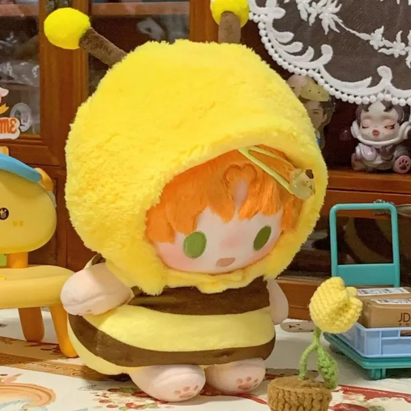 

Cute Bee Plush Toys Kawaii Soft Stuffed Animal Anime Figure Dress Up Plushie Cartoon Room Decoration Clothing Hats Set Kid Toy