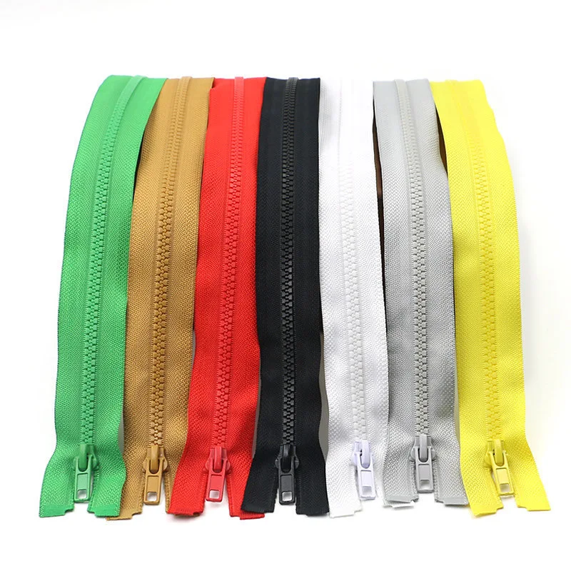 5# Resin Zipper 40/50/60/70/80/90/100cm Single Slider Open-End Auto Lock ECO Plastic Zippers for Sewing Cloth Jacket Accessories