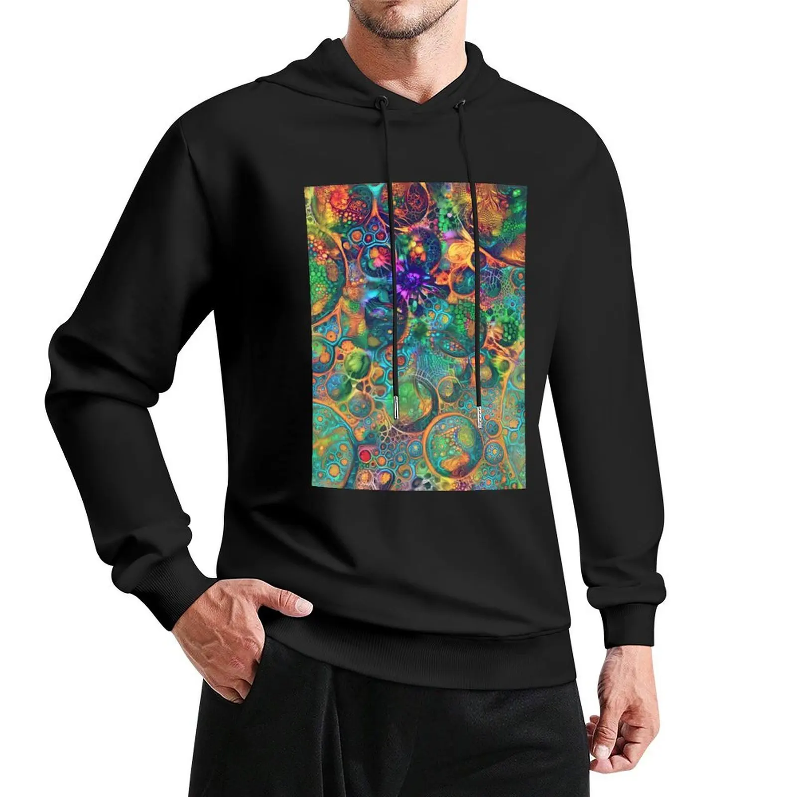 Deepdream floral fractalize space abstraction Pullover Hoodie men's clothing graphic t shirts men men hoodie