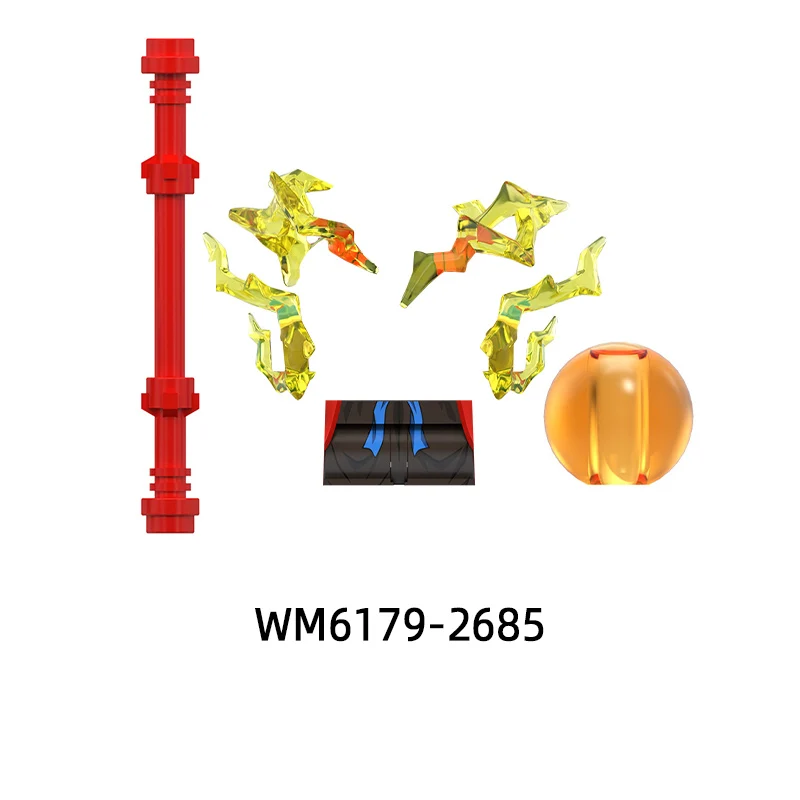 Les armes pantalons pièces de cheveux figurines d'action bâton couteau modèle blocs MOC briques ensemble cadeaux jouets WM6179