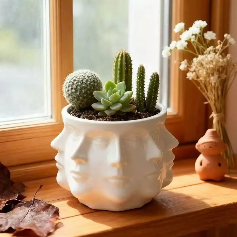 Abstract Multi-Faceted Flower Pot Creatively Unique Succulent Potted Indoor Garden Balcony Outdoor Decoration Gift for Friends