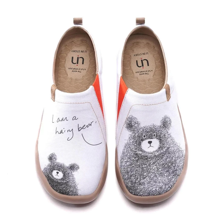 UIN Fashion retro cute cartoon animal bear women\'s shoes sports art casual canvas travel shoes BE WITH YOU