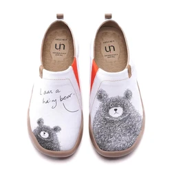 UIN Fashion retro cute cartoon animal bear women's shoes sports art casual canvas travel shoes BE WITH YOU