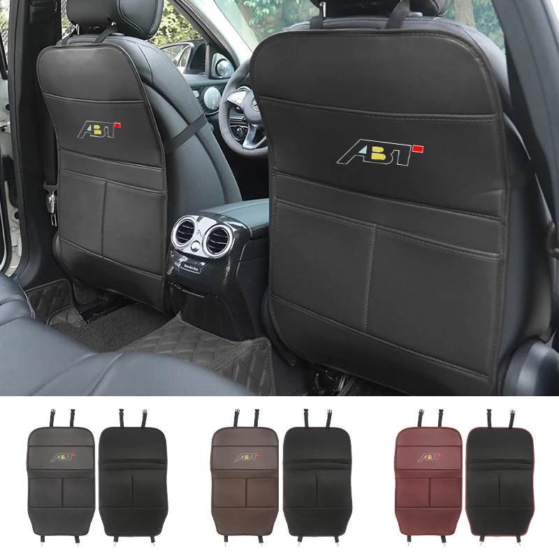 Car Seat Back Anti Kick Mats Protector Cover Seat Storage Kick Pads For Audi ABT Quattro A3 A4 A6 Q5 A1 Q7 RS3 RS4 S3 S4 RS5 RS7