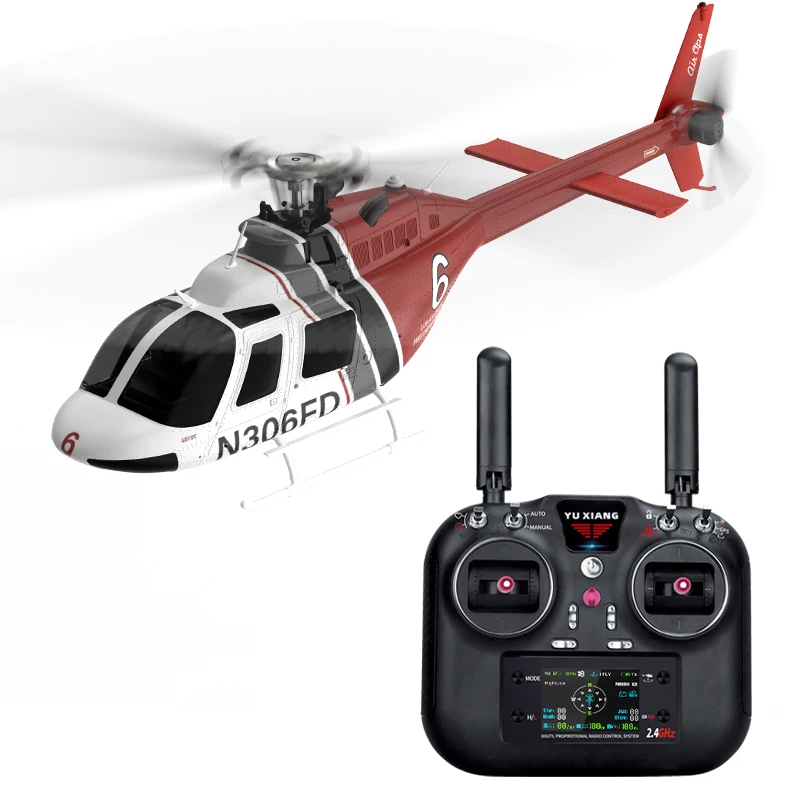 YuXiang F08S Bell 206 1/27 Scale RC Helicopter Dual Brushless Motors 6CH with Optical Flow Positioning 6-Axis Gyro for  GPS Retu