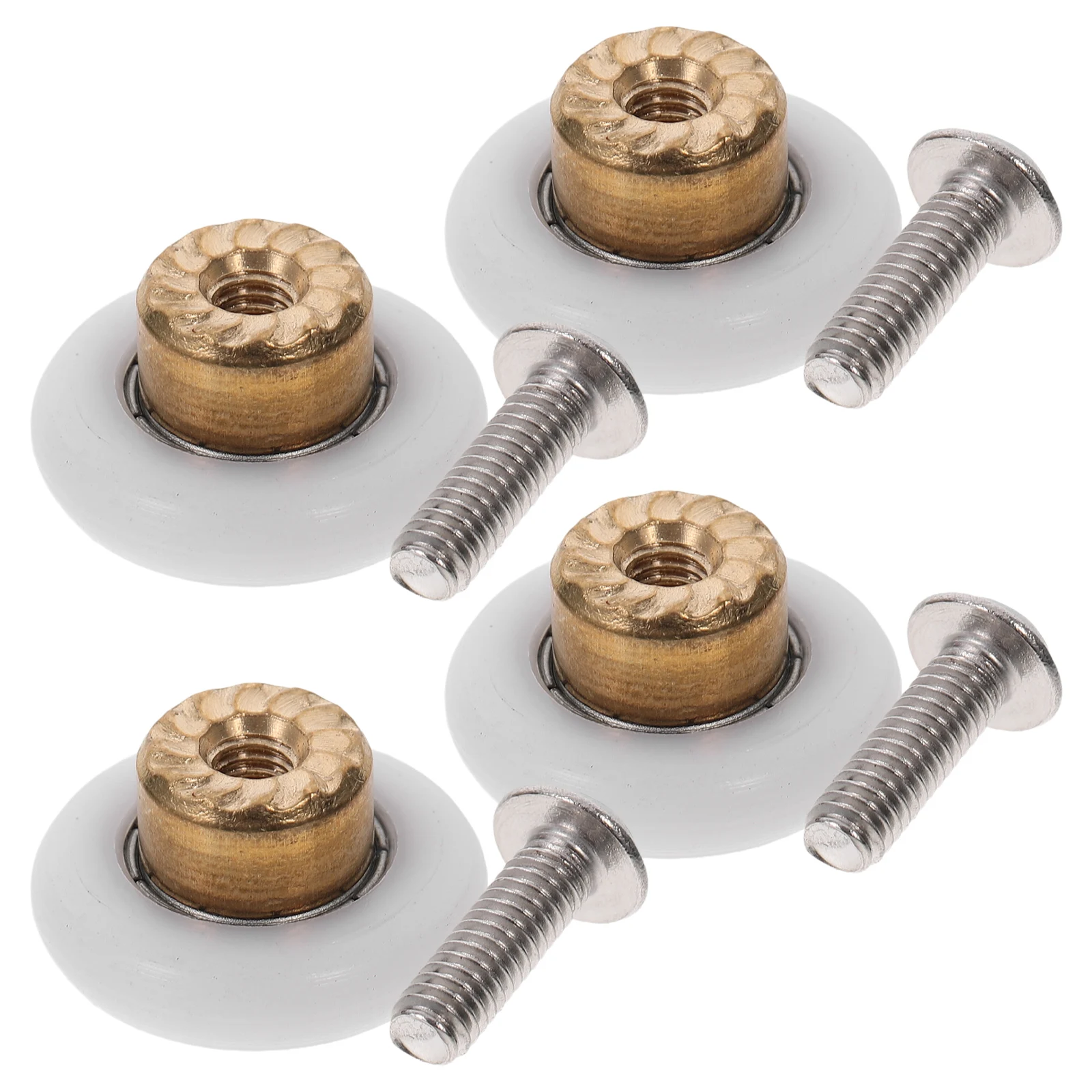 

4pcs Bathroom Sliding Door Rollers Large Flat Wheel Arc Shaped Pulley Smooth Quiet Shower Hardware Glass Door Replacement Parts