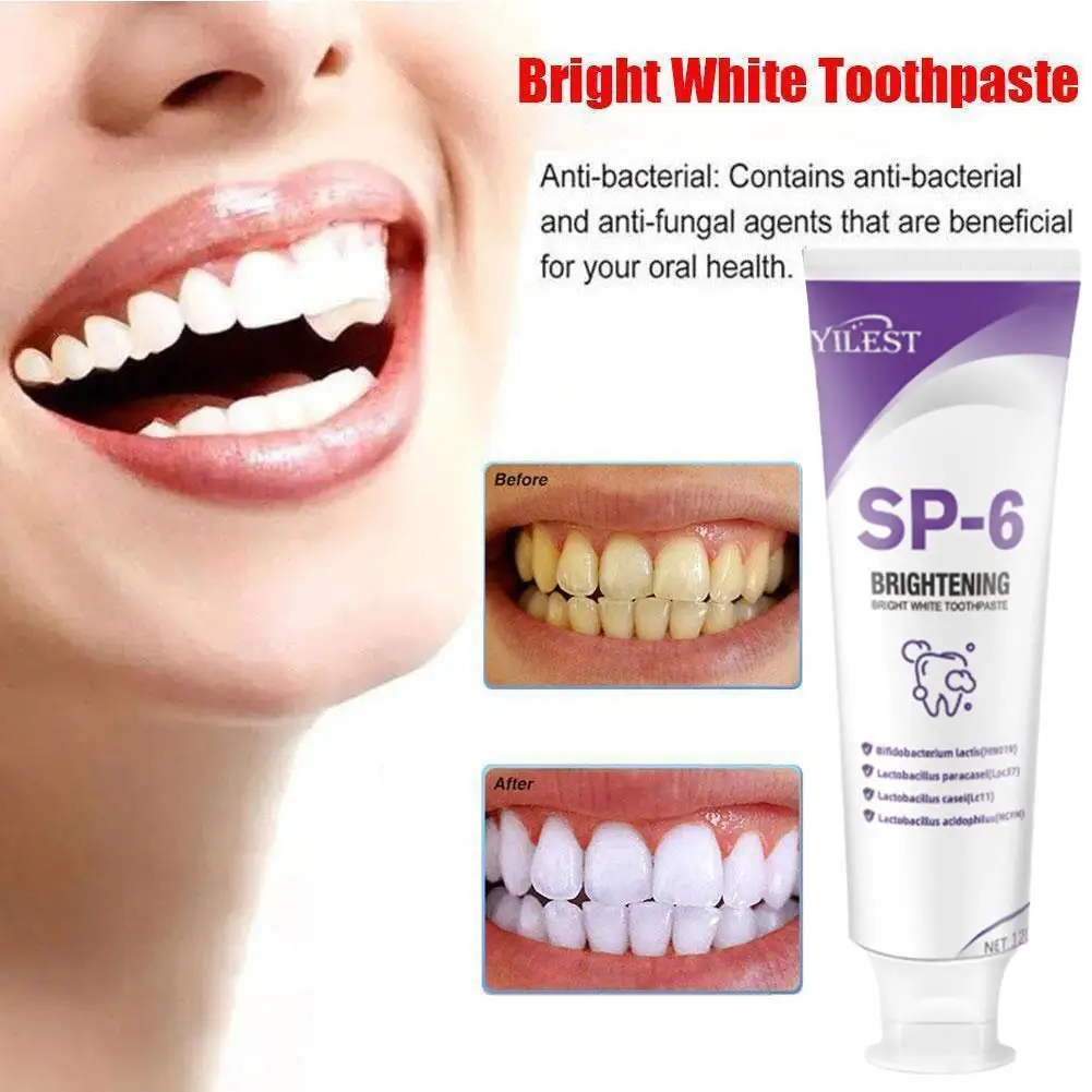 

SP-6 Probiotic Whitening And Stain Removing Toothpaste Freshens Breath And Improves Yellow Teeth 120g