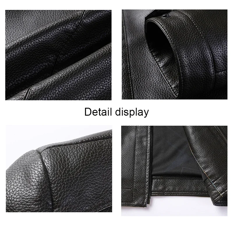 Men's Autumn and Winter New Warm and Casual Fashion Leather Jacket with Plush and Thickened Top