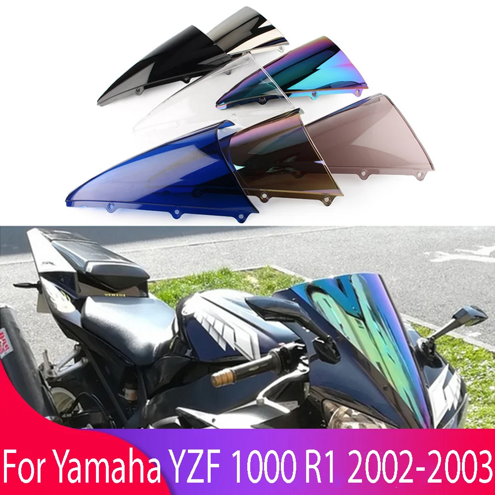 Windshield For YAMAHA YZF R1 1000 YZFR1 2002-2003 Double Bubble WindScreen Motorcycle Accessories Fairing Deflector