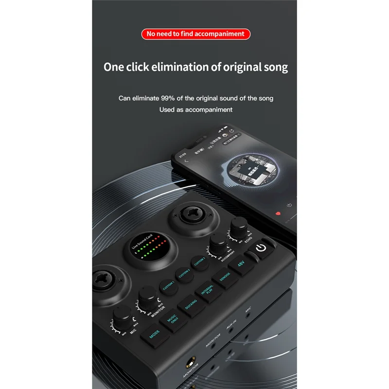 

Microphone Sound Card Live Sound Card Singing Performance Sound Card For Microphones And Musical Instruments-AU47