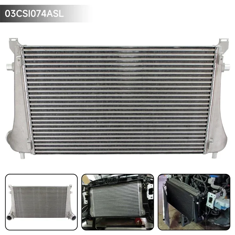 70MM Tuning Intercooler For VW MK7 GTI Golf R VAG 1.8T 2.0T 8V A3 S3 EA888 Skoda Superb 3V Black/Silver