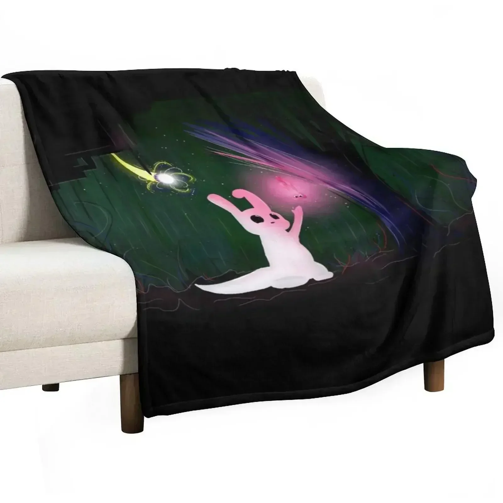 

Glowing Slugcat // Rain World Throw Blanket Machine Washable Soft Warm Blanket