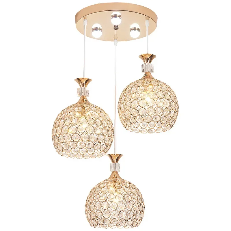 Dining Room Lamp Pendat Lamp Three Head Led Modern Simple Bar Bedroom Single Head Creative Dining Room Crystal Meal Chandelier