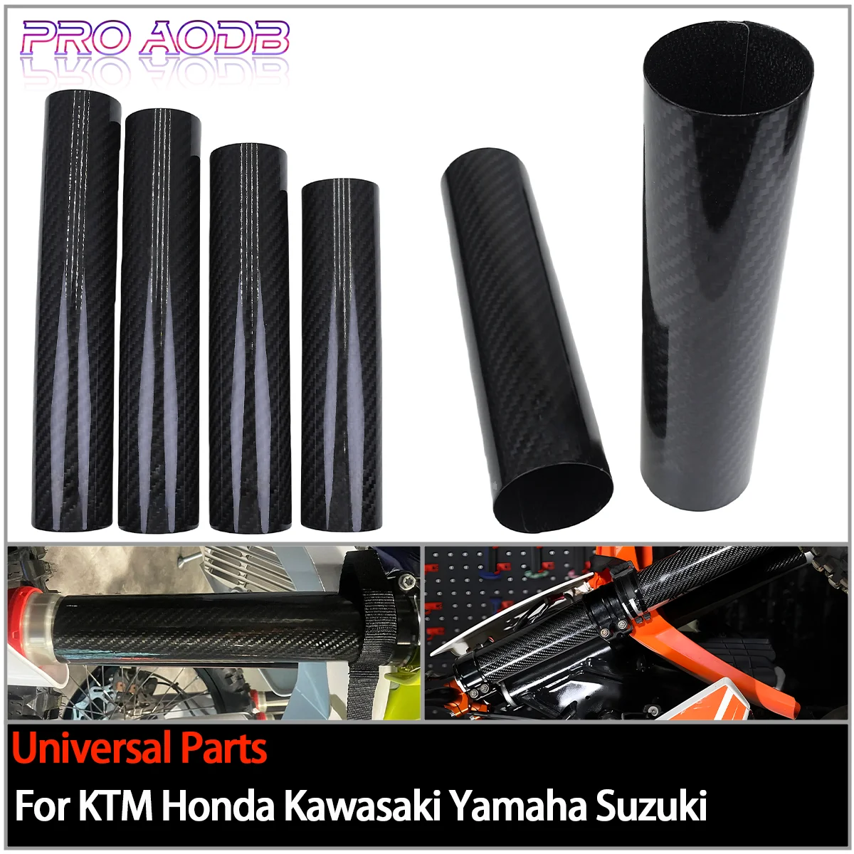 

Motorcycle 160-270MM Carbon Fiber Adjustable Front Fork Shock Guard Protector For KTM EXC SX SXF XC XCF XCW 125 250 350 450 530