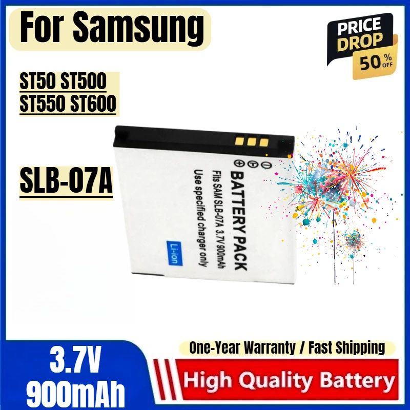 SLB-07A Battery 3.7V 900mAh Rechargeable Batteries and Charger for Samsung ST50 ST500 ST550 ST600 Camera Battery Charger Battery