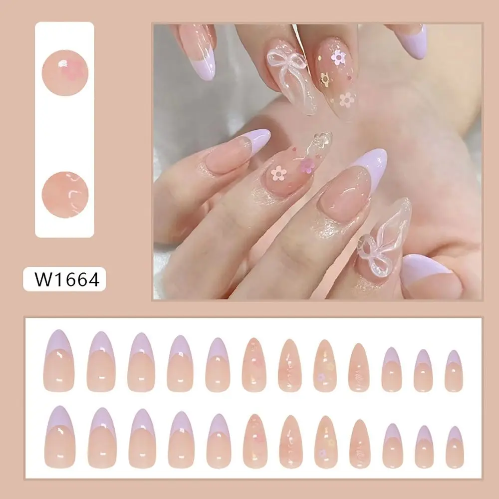 24/30 unids/caja reutilizable ojos de gato uñas postizas 3D arco Stereoshell uñas postizas cubierta completa flor prensa en uñas para mujeres y niñas