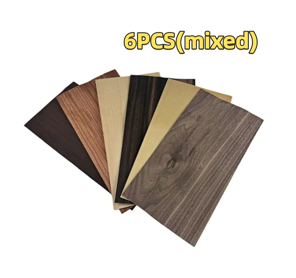 

Mix Natural Wood Veneer Pack 0.5mm Thick Real Wood Veneer Assortment for Guitar Body Furniture DIY Marquetry Craft 30x15cm