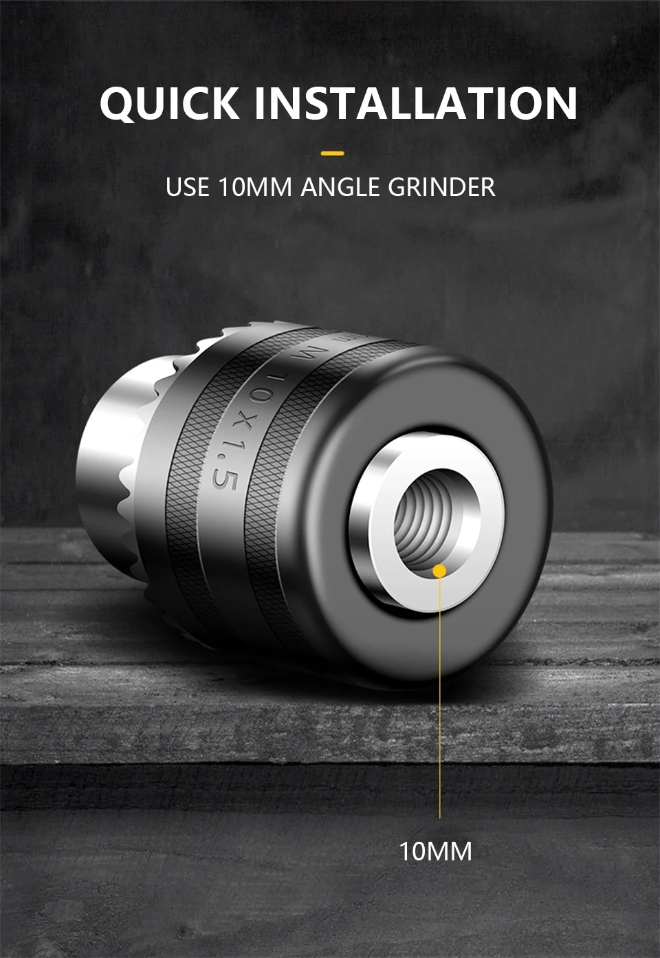 Winkelschleifer zu Bohrmaschine Adapter Umbau-Set, Bohrwerkzeug-Zubehör, für Winkelschleifer M10 – Detail 5