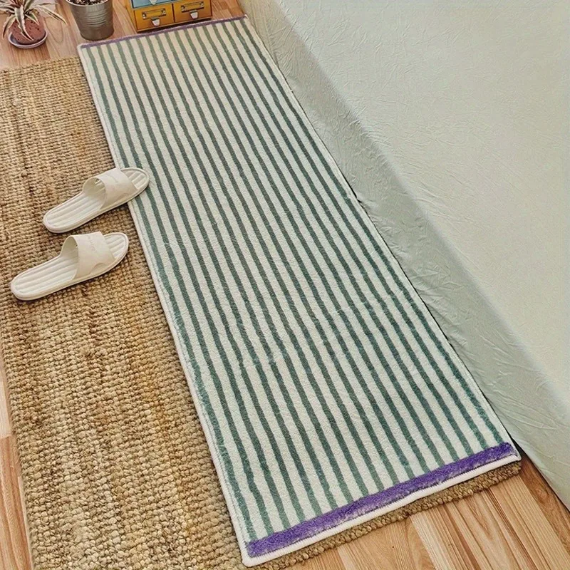 Striped Floor Mat House Entrance Anti Slip Floor Mat Bedroom Rug Carpet Water Absorbing Bathroom Non-slip Kitchen Rugs Hallway