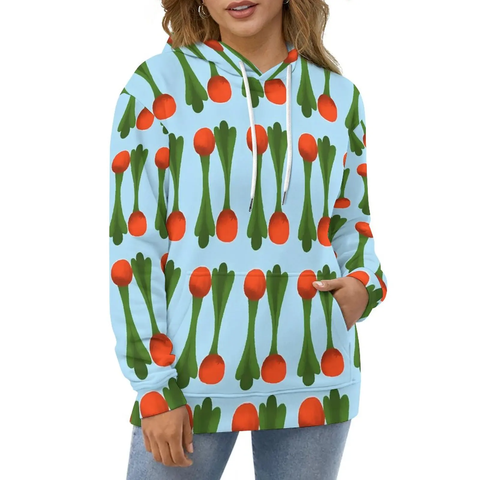 

Radishes Hoodies Vegetable Print Street Fashion Casual Hoodie Long Sleeve Y2k Custom Hooded Sweatshirts Big Size 4XL 5XL