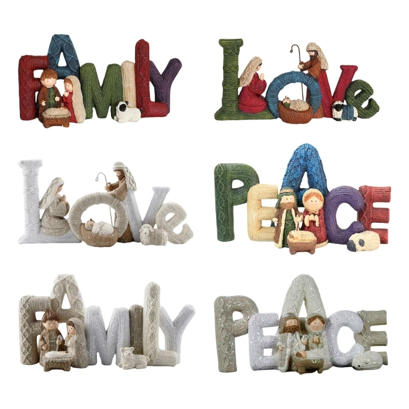 Classical Resin Nativity Ornamentation for Home Holiday Decors Religious Gift Dropshipping