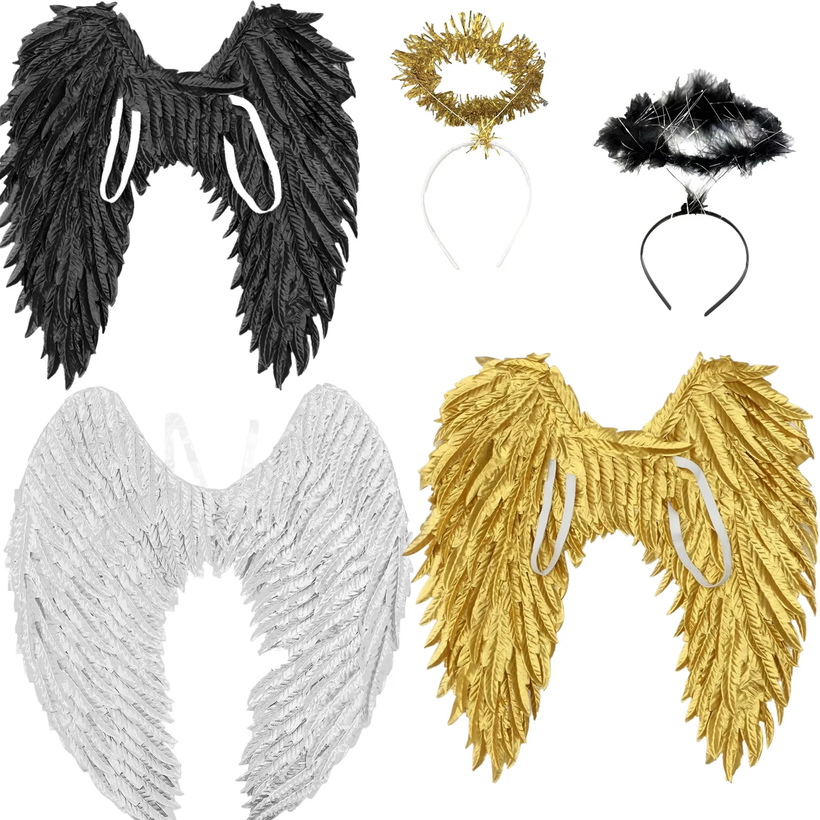 

Angel Feather Fairy Wing Props Dress Up Party Halloween Christmas Masquerade Carnival Cosplay Costume Accessory for Kid Adults