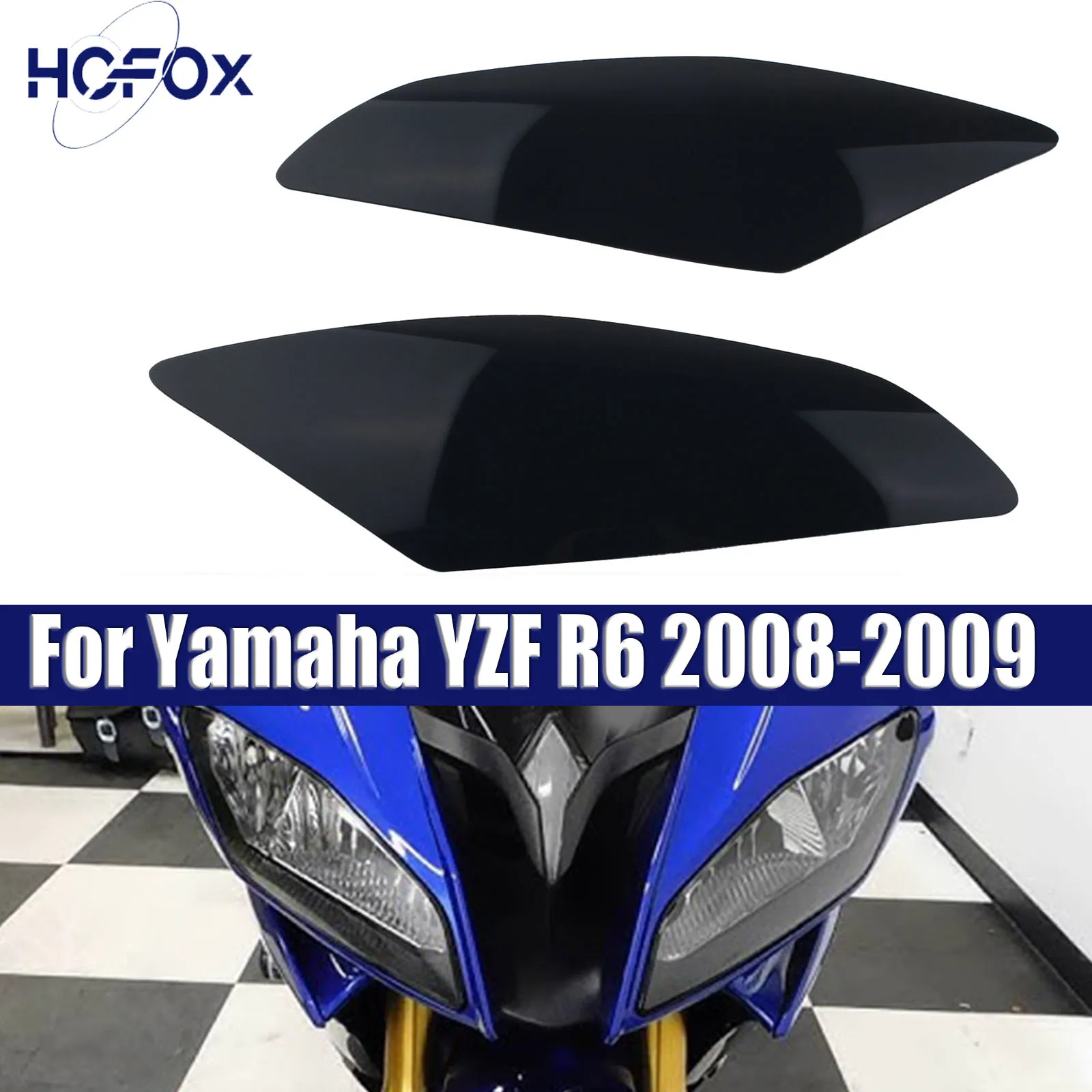 

For Yamaha YZF R6 2008-2009 Motorbike Headlight Guard Shield Screen Lens Cover Protector