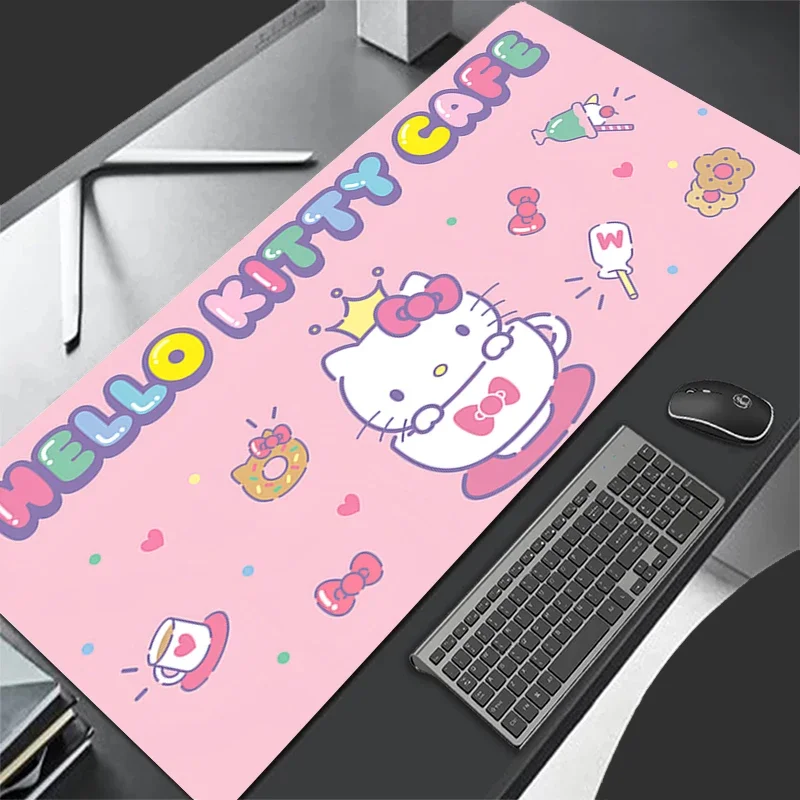 

Крутые кожаные коврики для мыши Hello Kitty, игровые коврики для клавиатуры в стиле аниме, большой размер, коврик для мыши, расширенный настольный коврик для ноутбука для девочек, подарок геймеру