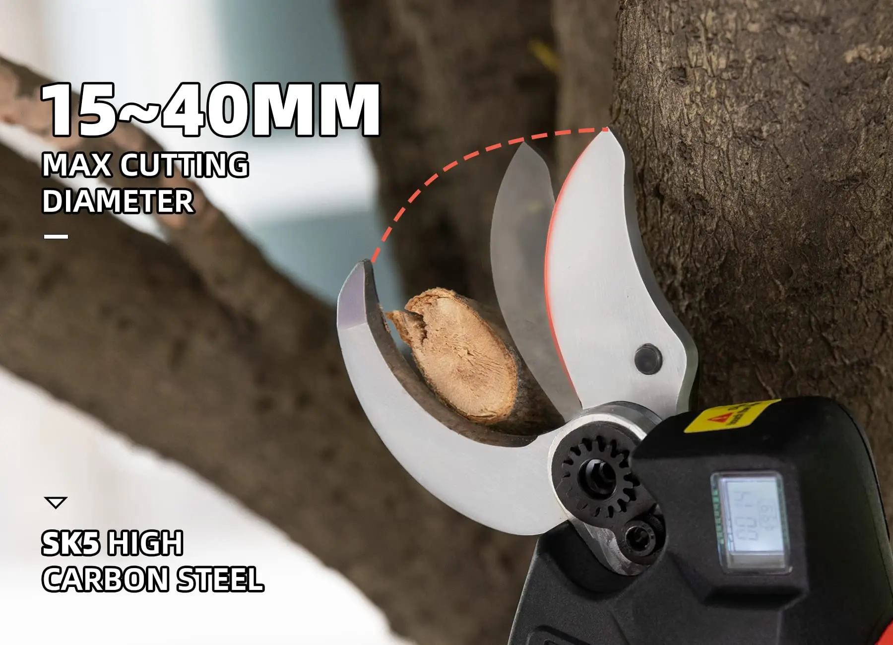 Electric Pruning Shears, Cordless Battery Powered Electric Pruners, Tree Branch Cutter with 2pcs Rechargeable 2Ah Lithium Batter