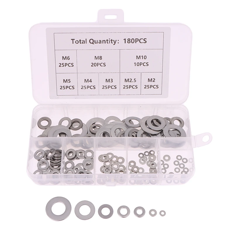 180 шт., набор уплотнительных колец M2 M2.5 M3 M4 M5 M6 M8 M10