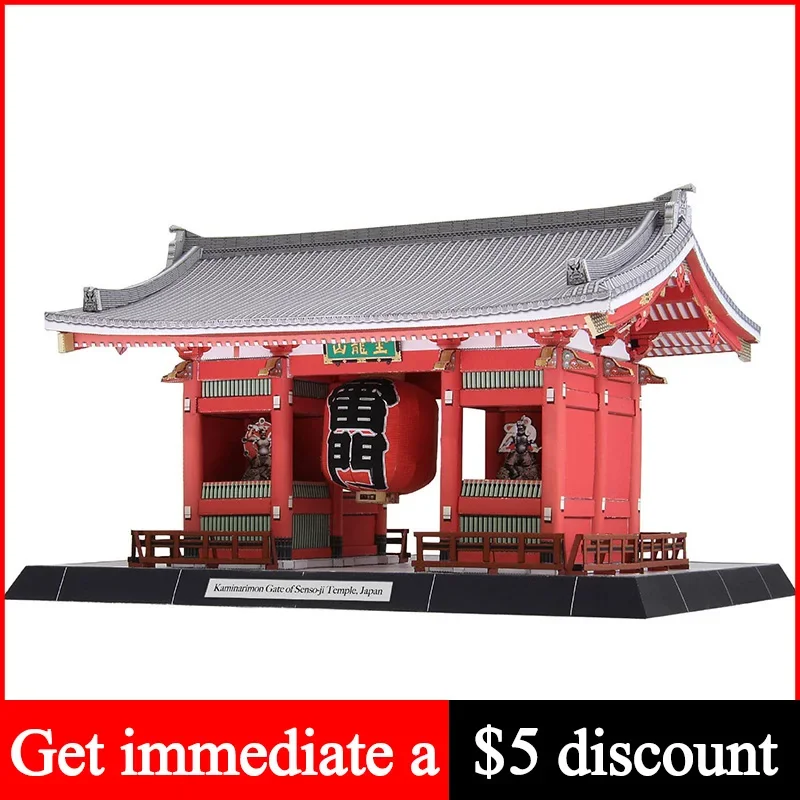 Japan Kaminarimon Gate of Senso-ji Temple 3D Paper Model House Papercraft DIY Art Origami Building Teens Adult Craft Toys QD-187
