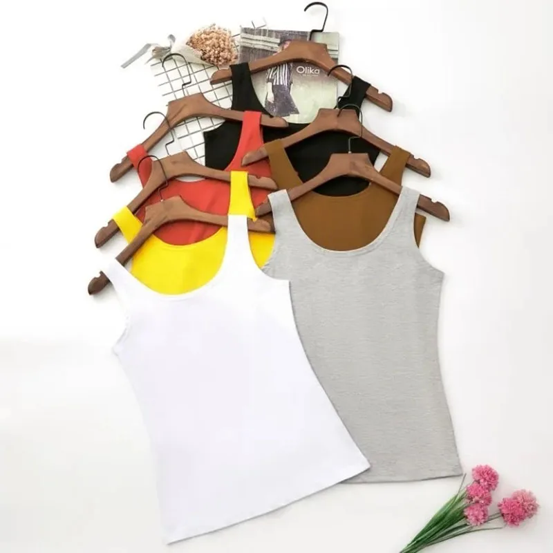 

Красивые женские жилеты из хлопка, летние новые жилеты без рукавов из чистого хлопка, черный жилет без рукавов, женский тонкий однотонный топ на подтяжках