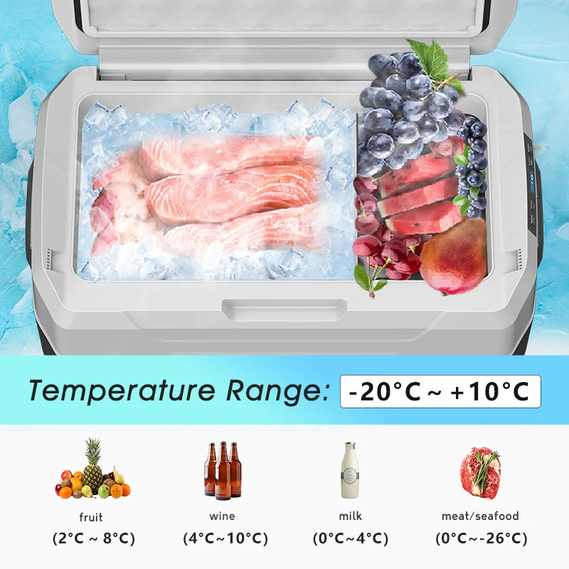 WAYCOOL AXR40 40L تيار مستمر تيار متردد ثلاجة سيارة ثلاجة صغيرة 12 فولت ضاغط محمول الفريزر لسيارة التخييم