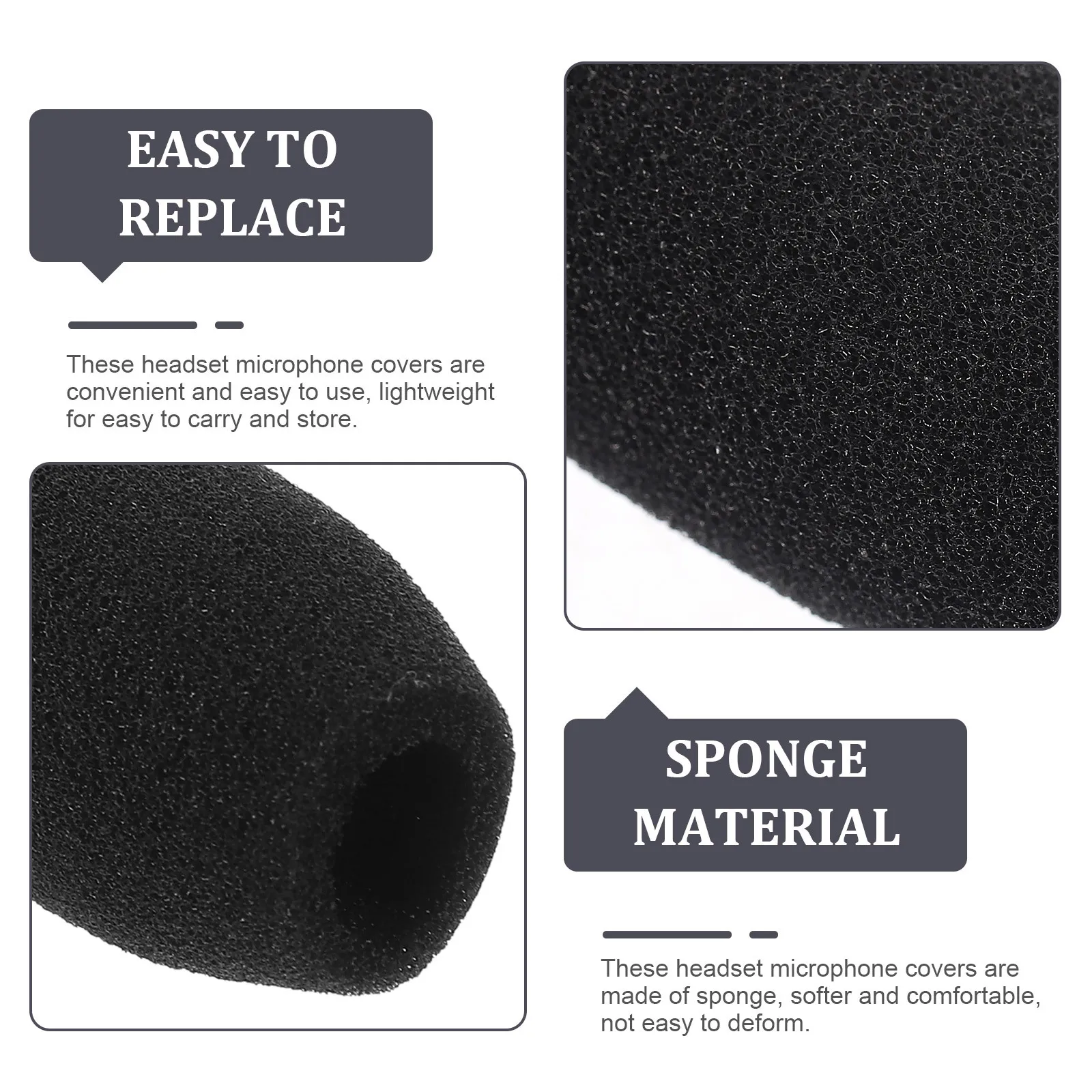 

2Pcs Lapel Mic Wind Cover Sponge Microphone Windscreen Noise Reduction Conference Speech Teaching Microphone Shield Protection